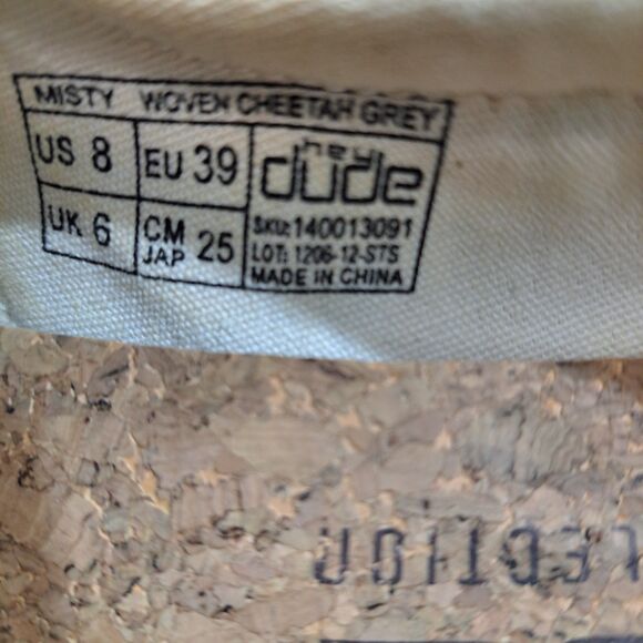 Hey Dude Women's Misty Woven Cheetah Grey | Women's Slip On Shoes | Size 8 - Picture 6 of 7